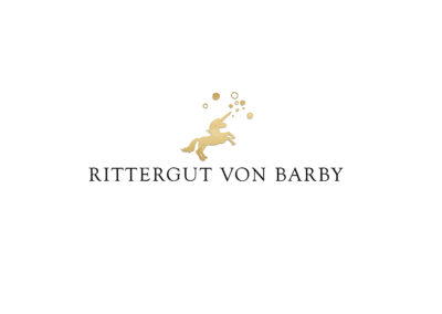 kleines goldenes Einhorn, Markenzeichen für Rittergut von Barby